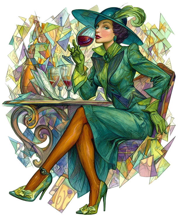 Colorful Cubist Woman Vinyl Car Decal Sticker – Waterproof & UV-Resistant 