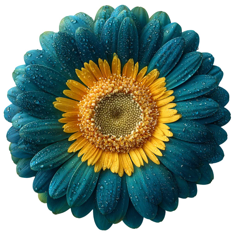 Blue Circular Flower Vinyl Car Decal Sticker – Waterproof & UV-Resistant 