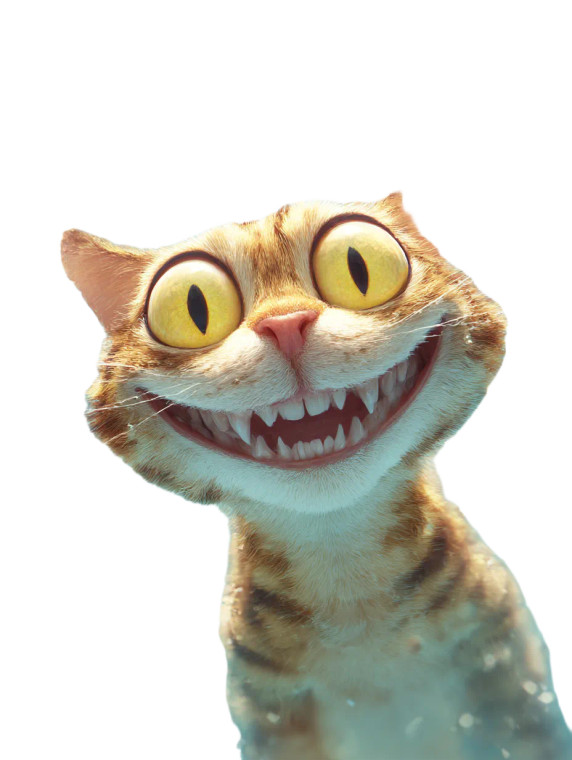 Smiling Underwater Cat Vinyl Car Decal Sticker – Waterproof & UV-Resistant 