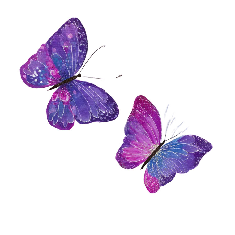 Purple Butterflies Vinyl Car Decal Sticker – Waterproof & UV-Resistant 