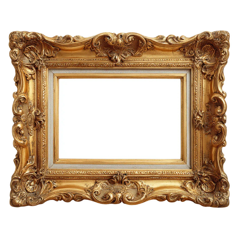 Golden Picture Frame V2 Vinyl Car Decal Sticker – Waterproof & UV-Resistant 