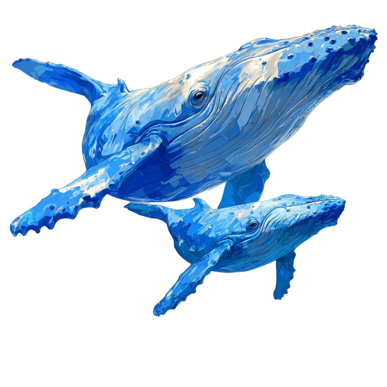 Giant Blue Whales V2 Vinyl Car Decal Sticker – Waterproof & UV-Resistant 