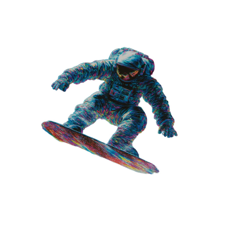 Astronaut Surf Boarding Vinyl Car Decal Sticker – Waterproof & UV-Resistant 