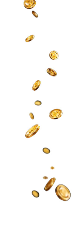 Floating Gold Coins V2 Vinyl Car Decal Sticker – Waterproof & UV-Resistant 