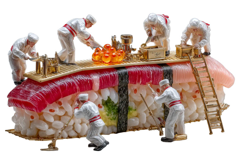 Tiny Sushi Chefs Vinyl Car Decal Sticker – Waterproof & UV-Resistant 