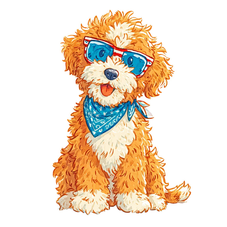 Fluffy Doodle Dog Vinyl Car Decal Sticker – Waterproof & UV-Resistant 