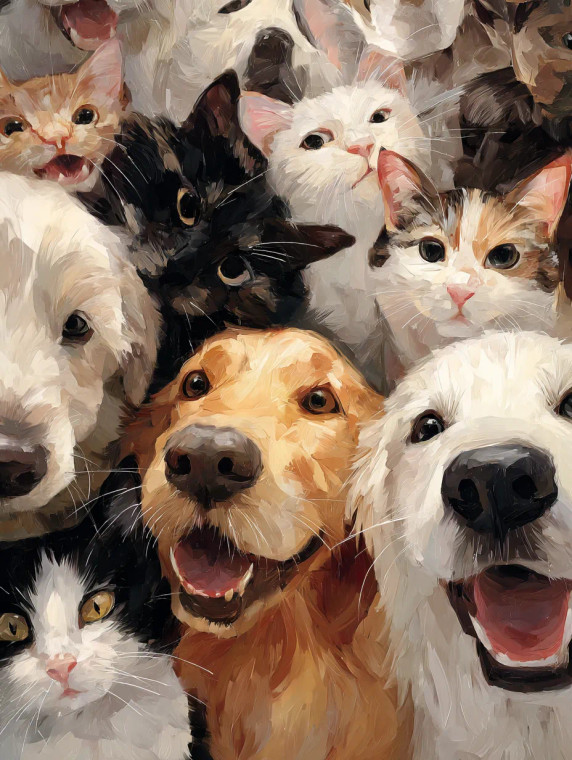 Playful Pets Together Vinyl Car Decal Sticker – Waterproof & UV-Resistant 