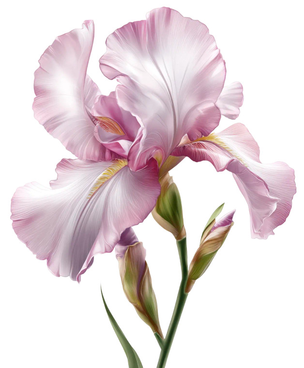 Pink Iris Illustration Vinyl Car Decal Sticker – Waterproof & UV-Resistant 