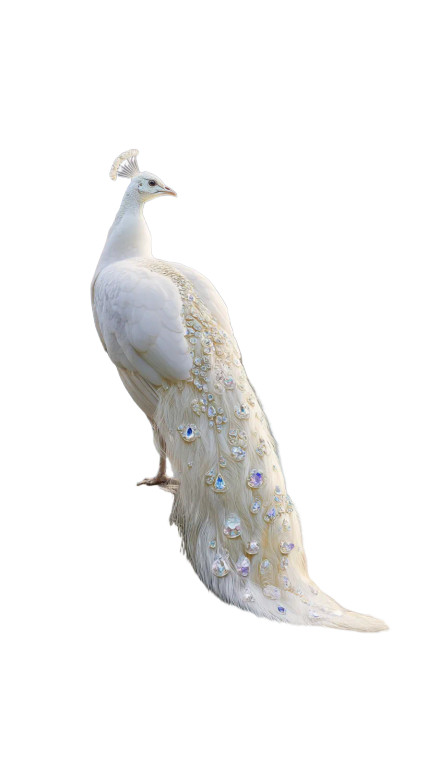 Majestic White Peacock Vinyl Car Decal Sticker – Waterproof & UV-Resistant 