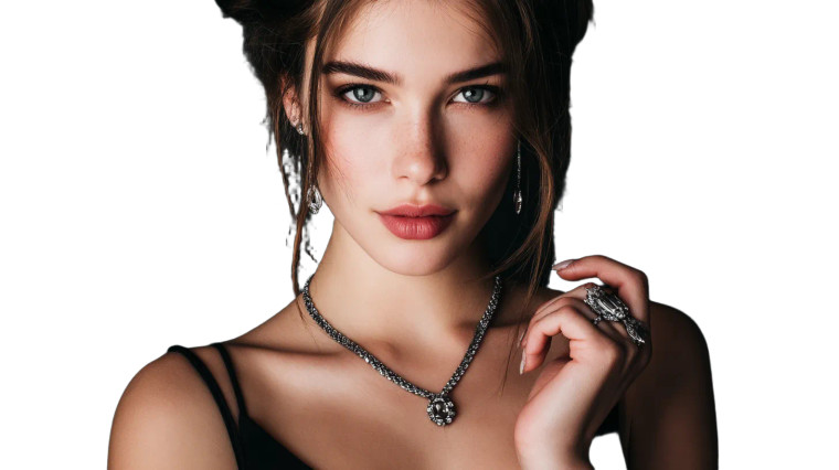 Elegant Jeweled Portrait Vinyl Car Decal Sticker – Waterproof & UV-Resistant 