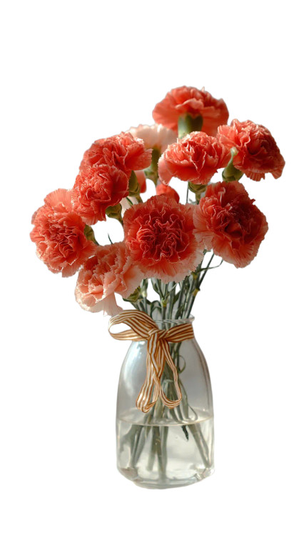 Red Carnations Vase V2 Vinyl Car Decal Sticker – Waterproof & UV-Resistant 