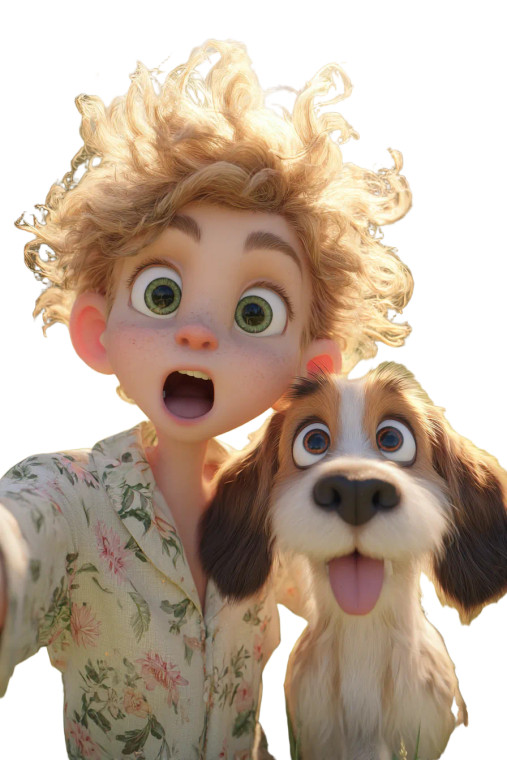 Cheerful Boy With Beagle V2 Vinyl Car Decal Sticker – Waterproof & UV-Resistant 