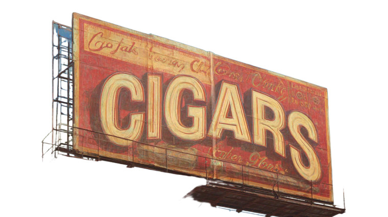 Vintage Cigar Billboard Vinyl Car Decal Sticker – Waterproof & UV-Resistant 