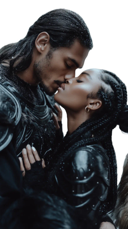 Interracial Couple Kissing Vinyl Car Decal Sticker – Waterproof & UV-Resistant 