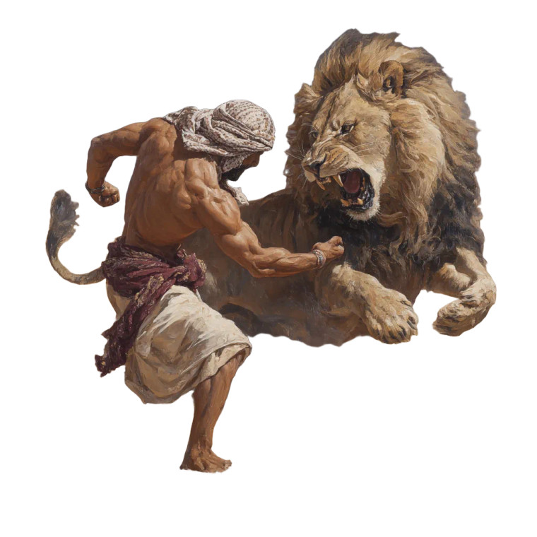 Man Vs Lion Vinyl Car Decal Sticker – Waterproof & UV-Resistant 