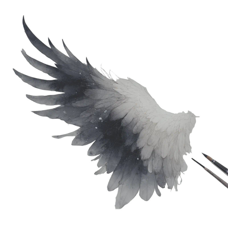 White Wing Drawing Vinyl Car Decal Sticker – Waterproof & UV-Resistant 