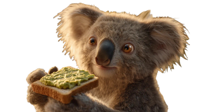 Koala With Toast Vinyl Car Decal Sticker – Waterproof & UV-Resistant 