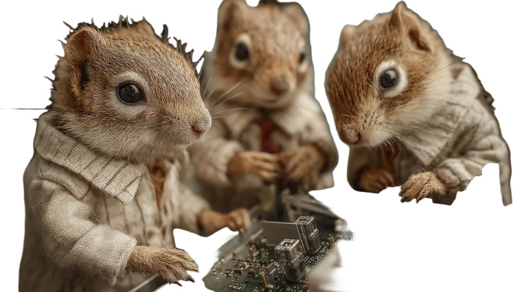 Tech-Savvy Squirrels Vinyl Car Decal Sticker – Waterproof & UV-Resistant 