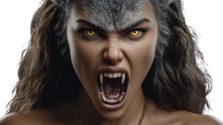 Angry Female Werewolf Vinyl Car Decal Sticker – Waterproof & UV-Resistant 