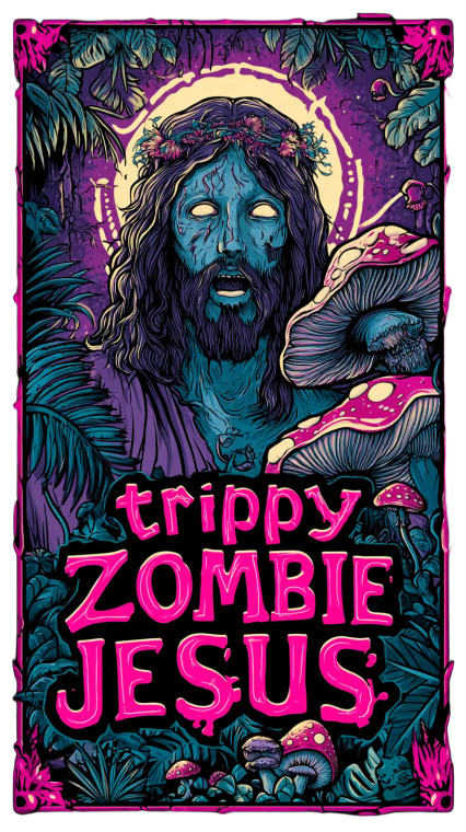 Trippy Zombie Jesus Vinyl Car Decal Sticker – Waterproof & UV-Resistant 