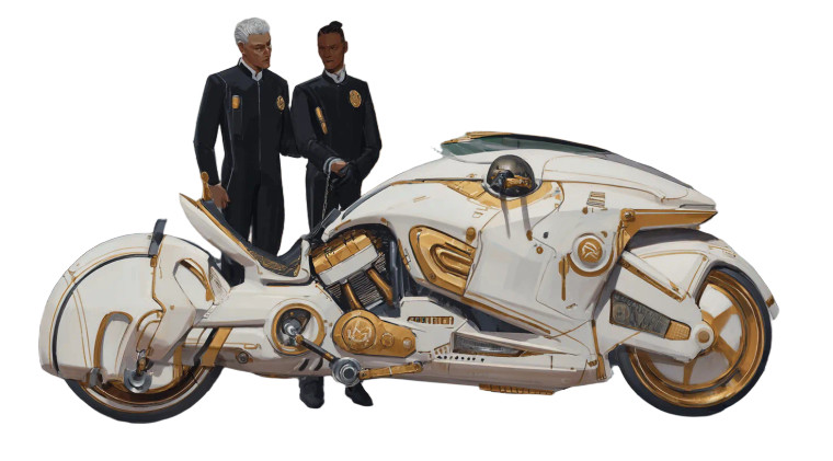 Futuristic Motorcycle Pilots Vinyl Car Decal Sticker – Waterproof & UV-Resistant 