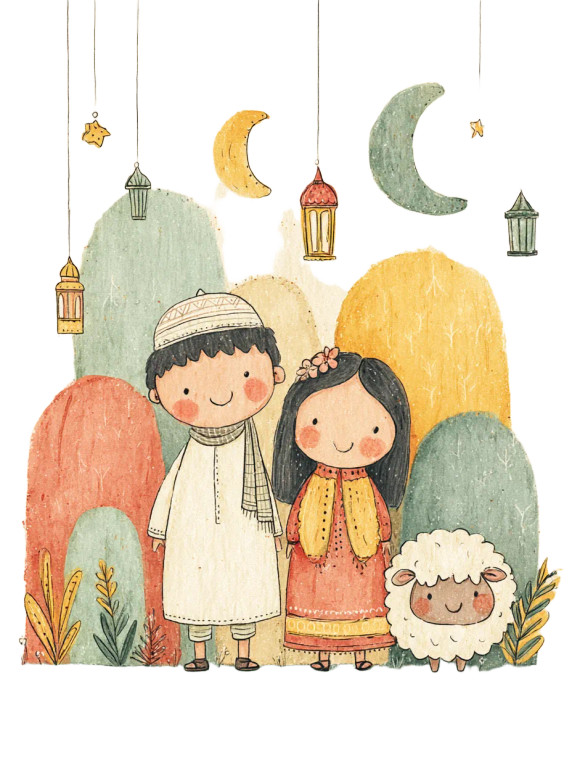 Eid Al-Adha Greeting Vinyl Car Decal Sticker – Waterproof & UV-Resistant 