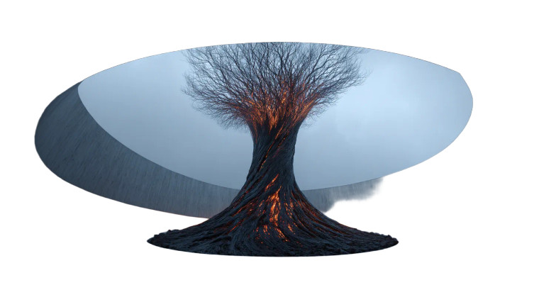 Flaming Sacred Tree Vinyl Car Decal Sticker – Waterproof & UV-Resistant 