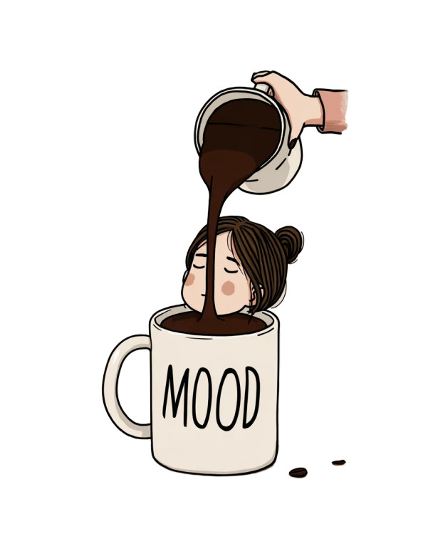 Mood Coffee Mug Vinyl Car Decal Sticker – Waterproof & UV-Resistant 