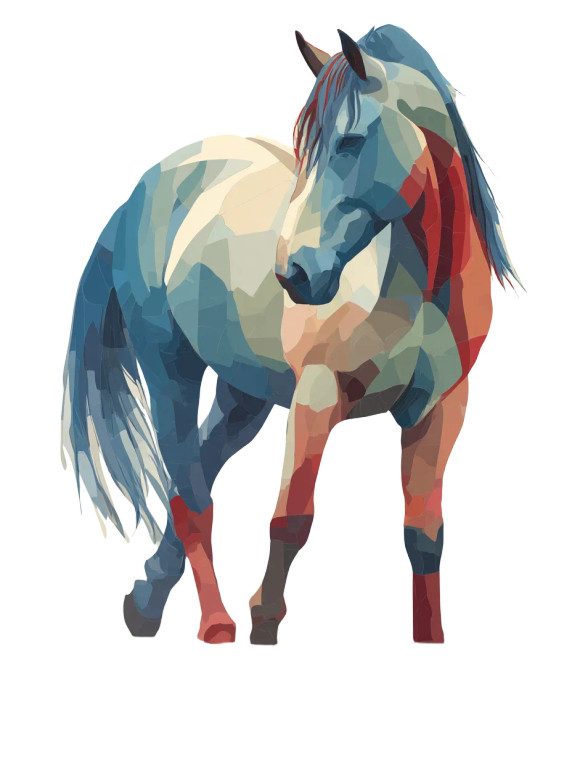 Abstract Geometric Horse Vinyl Car Decal Sticker – Waterproof & UV-Resistant 