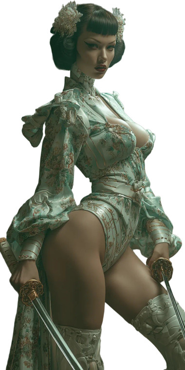 Samurai Geisha Warrior Vinyl Car Decal Sticker – Waterproof & UV-Resistant 