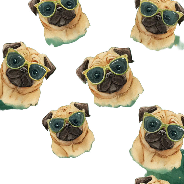Stylish Pugs Pattern Vinyl Car Decal Sticker – Waterproof & UV-Resistant 