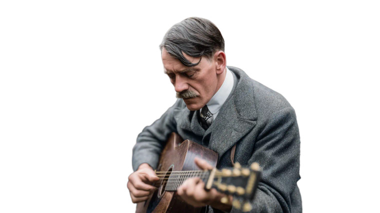 Adolf Playing Guitar Vinyl Car Decal Sticker – Waterproof & UV-Resistant 