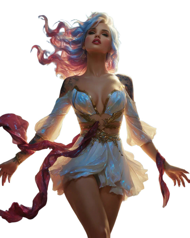 Floating Tattooed Woman Vinyl Car Decal Sticker – Waterproof & UV-Resistant 
