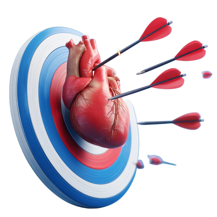 Heart Target Metaphor Vinyl Car Decal Sticker – Waterproof & UV-Resistant 