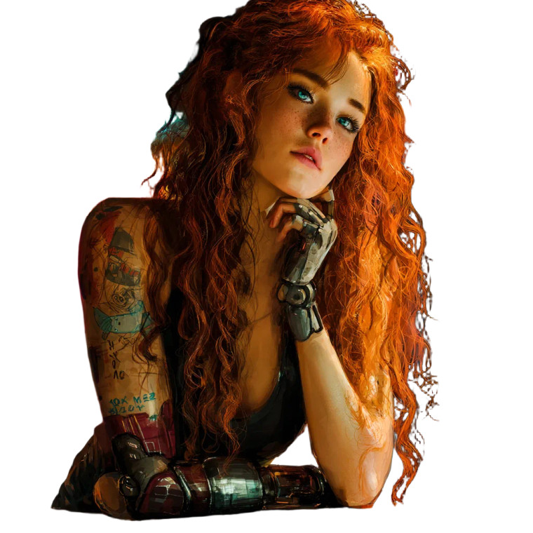 Cyberpunk Redhead V2 Vinyl Car Decal Sticker – Waterproof & UV-Resistant 