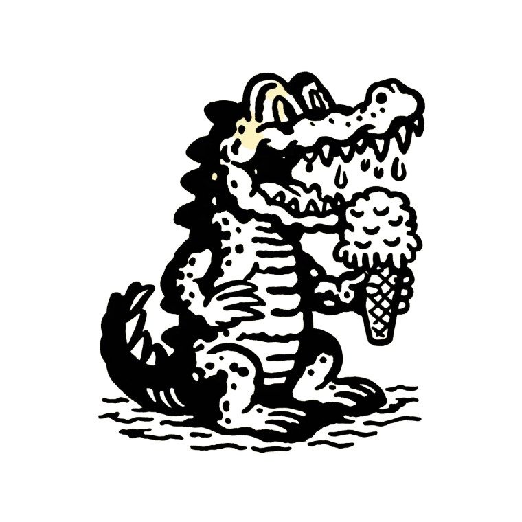 Vintage Crocodile Mascot Vinyl Car Decal Sticker – Waterproof & UV-Resistant 