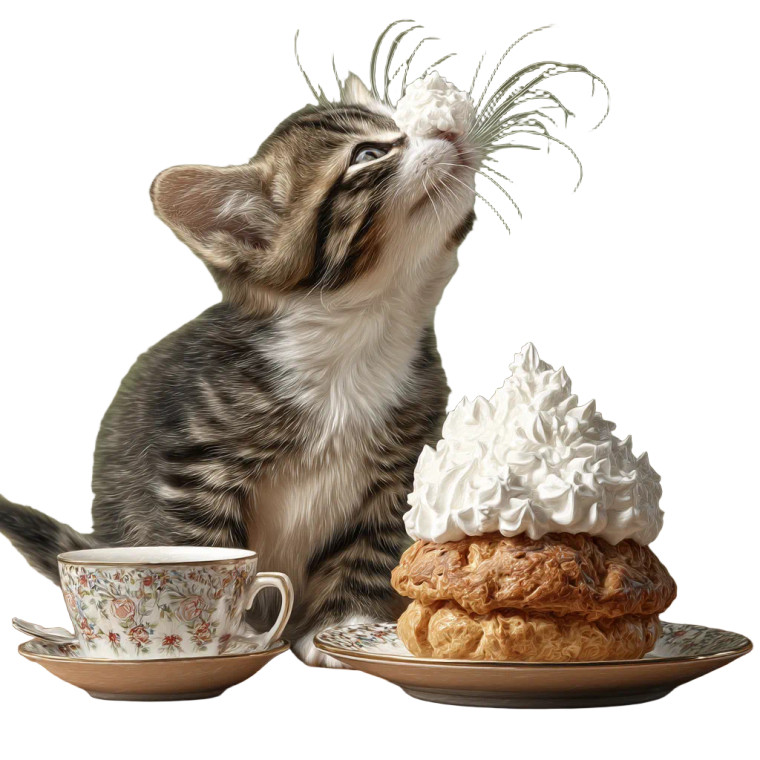 Cute Kitten With Cake Vinyl Car Decal Sticker – Waterproof & UV-Resistant 