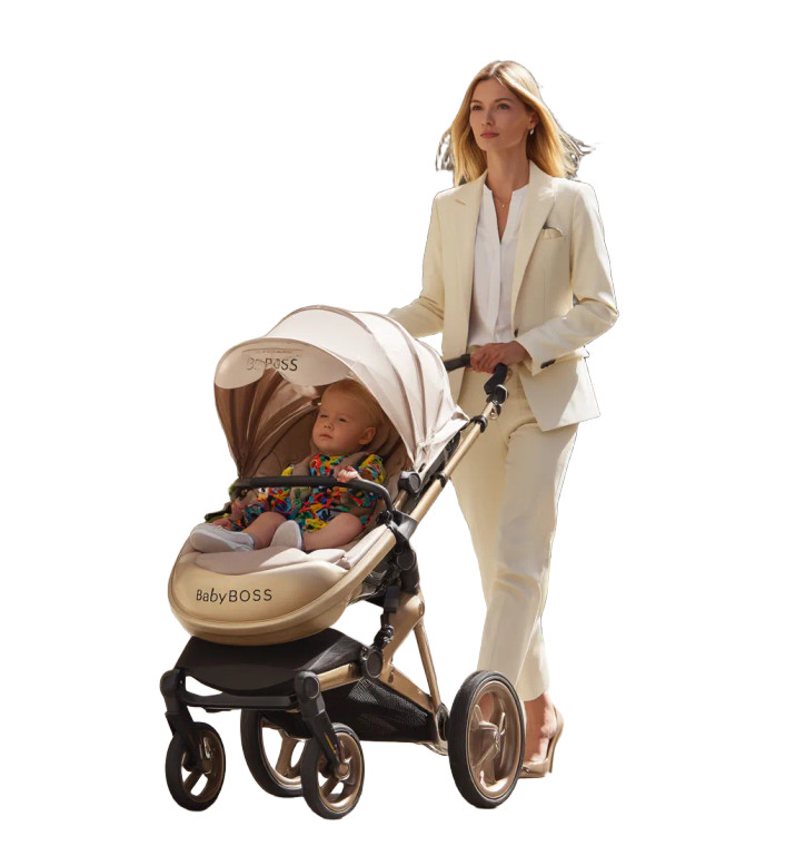 Elegant Mother Strolling Vinyl Car Decal Sticker – Waterproof & UV-Resistant 