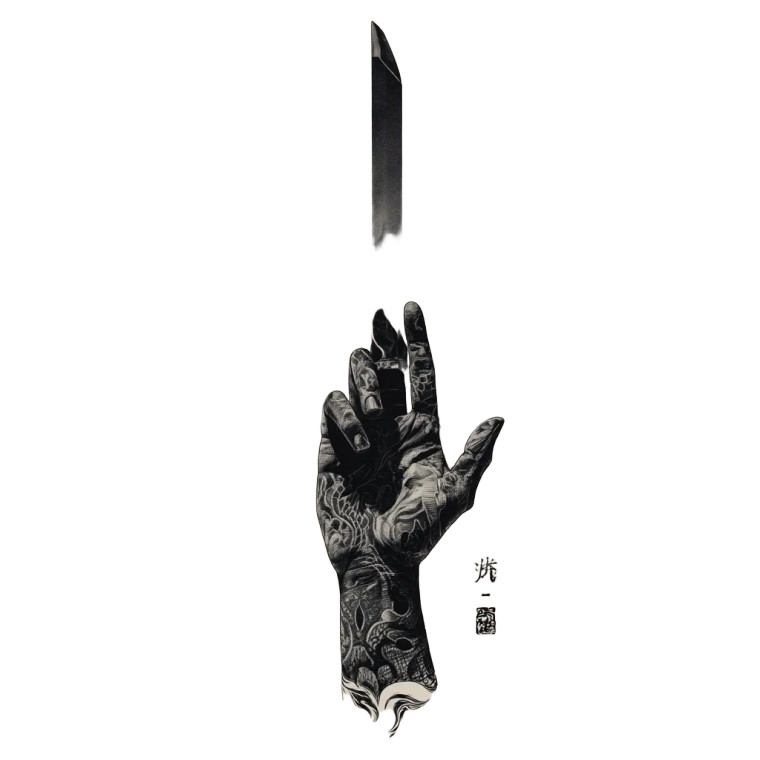 Evil Aura Swordsman Vinyl Car Decal Sticker – Waterproof & UV-Resistant 