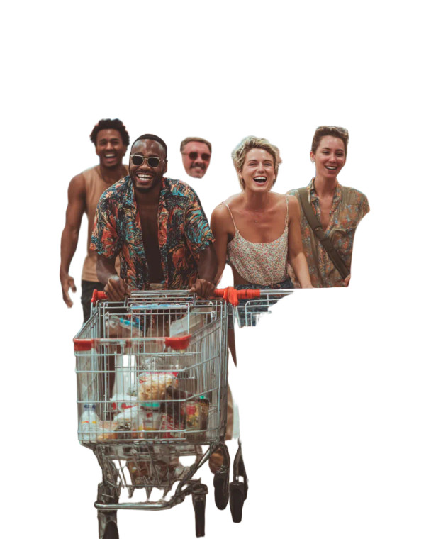 Happy Tourists Shopping Vinyl Car Decal Sticker – Waterproof & UV-Resistant 