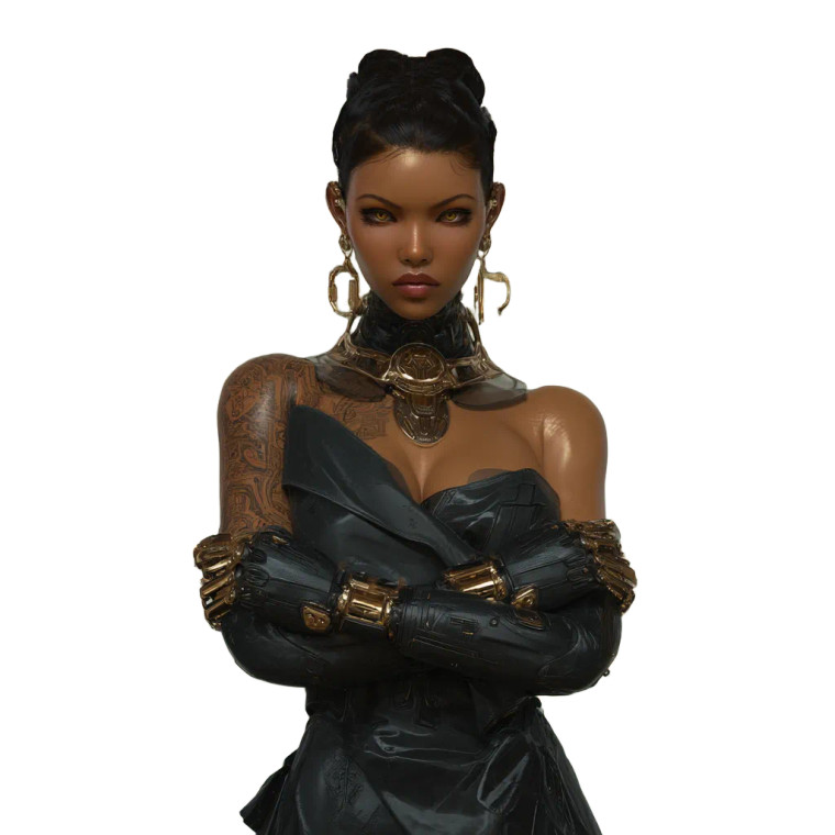 Cyberpunk Heiress Portrait Vinyl Car Decal Sticker – Waterproof & UV-Resistant 