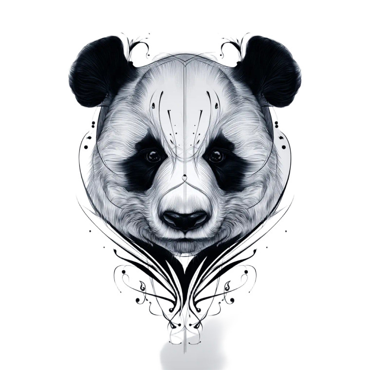 Panda Tattoo Design Vinyl Car Decal Sticker – Waterproof & UV-Resistant 