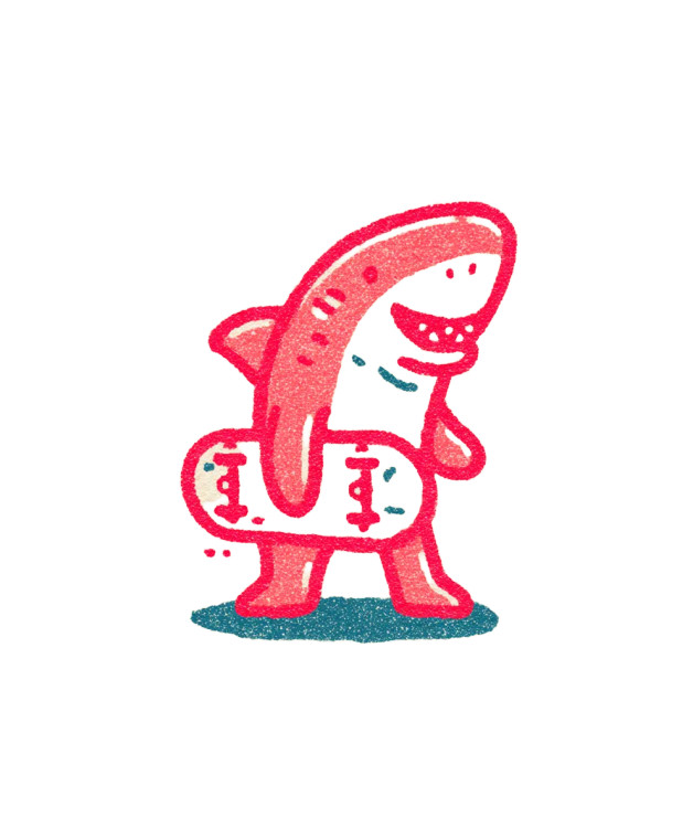 Vintage Cartoon Shark V2 Vinyl Car Decal Sticker – Waterproof & UV-Resistant 