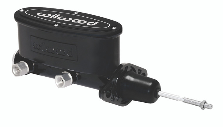 Wilwood Brakes Brake Master Cylinder 260-9439-BK Tandem; Integral Reservoir; 7/8 Inch Bore Size; Two 1/2-20 Inch Outlet Ports; Black; Aluminum; With Brake Master Cylinder Push Rod