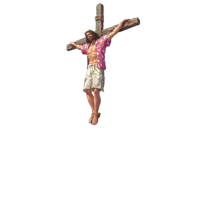 Luau Jesus Vinyl Car Decal Sticker – Waterproof & UV-Resistant 