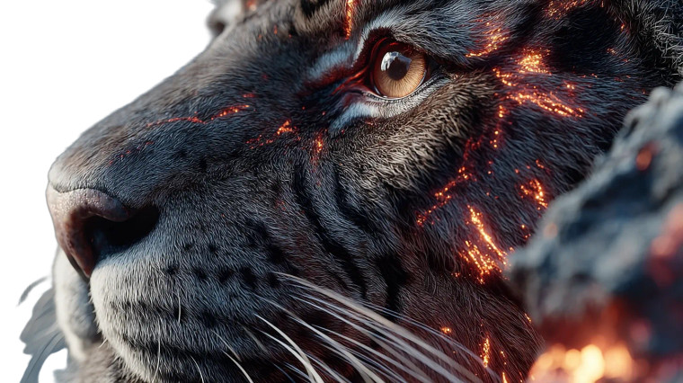 Magma Tiger Vinyl Car Decal Sticker – Waterproof & UV-Resistant 