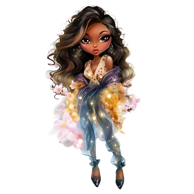 Chibi African Princess Vinyl Car Decal Sticker – Waterproof & UV-Resistant 