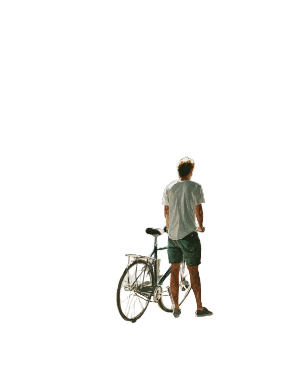 Cyclist In Shade Vinyl Car Decal Sticker – Waterproof & UV-Resistant 