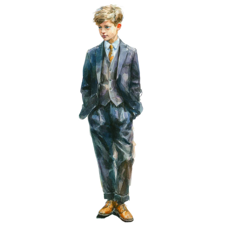 Young Boy Suit Vinyl Car Decal Sticker – Waterproof & UV-Resistant 