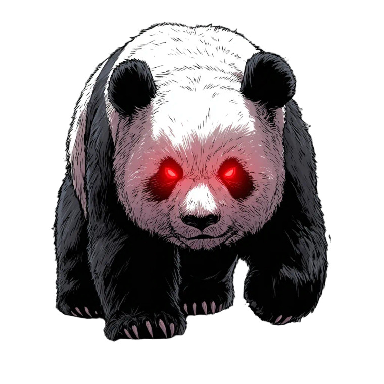 Angry Glowing Panda V2 Vinyl Car Decal Sticker – Waterproof & UV-Resistant 